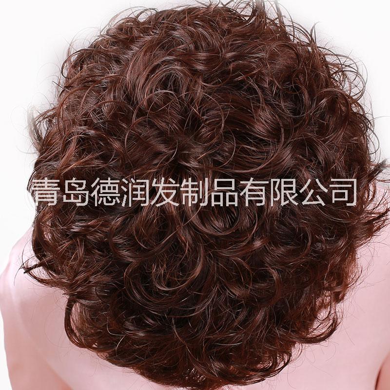 德潤遞針發(fā)套 中老年假發(fā) 短卷發(fā) 真人發(fā)假發(fā) 逼真