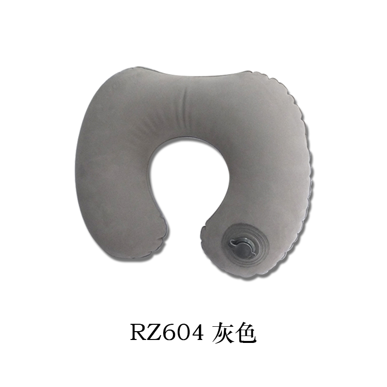 環(huán)保PVC植絨充氣枕飛機(jī)護(hù)頸枕頭旅行枕充氣枕午休枕U型枕可定制顏色