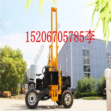 恒旺簡單易操作四輪護(hù)欄打樁機(jī)路面工程公路護(hù)欄打鉆一體機(jī)