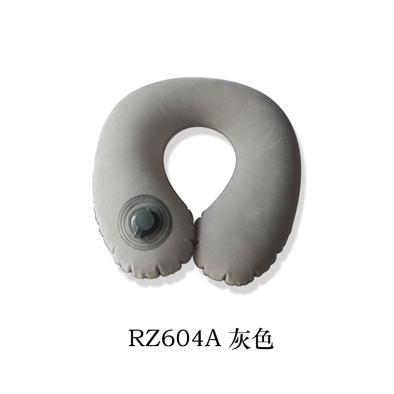 環(huán)保PVC植絨充氣枕飛機(jī)護(hù)頸枕頭旅行枕充氣枕午休枕U型枕可定制顏色