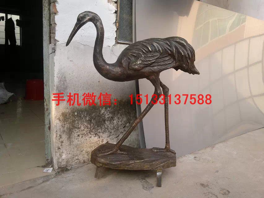 銅雕仙鶴雕塑 公園仙鶴銅雕塑