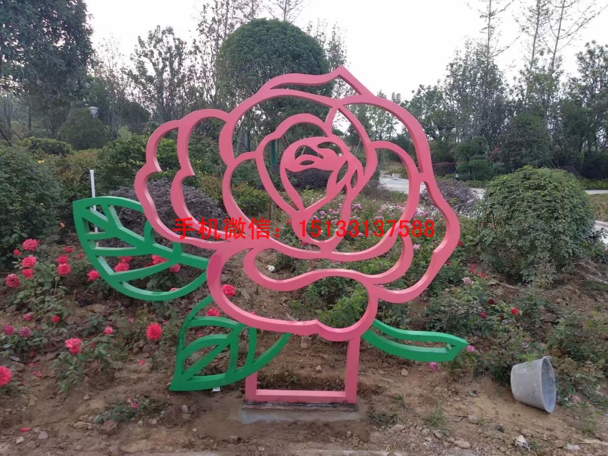 不銹鋼玫瑰花朵雕塑 公園雕塑