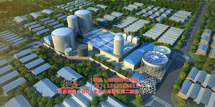 廠房3D鳥瞰圖設(shè)計制作，廠區(qū)/廠房鳥瞰圖，杭州效果圖公司