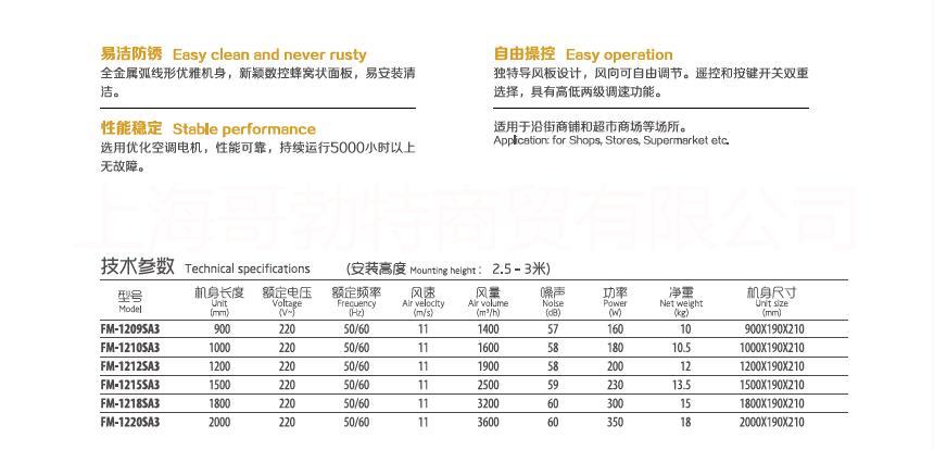 西奧多大力神3代風幕機系列FM-1209SA3--FM-1220SA3