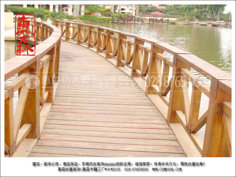 戶外防腐木欄桿 景區(qū)實木欄桿 惠森古建提供戶外防腐木欄桿/花架，廠家直銷