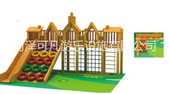 戶外大型幼兒園攀爬架 黃花梨木制品游樂設備兒童體能訓練 蕩橋