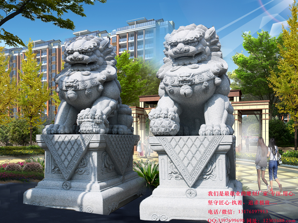 門口放石獅子的講究和寓意-石獅子