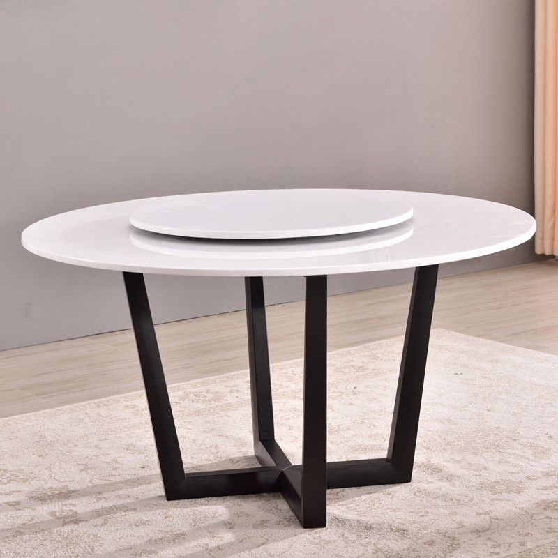 大理石餐桌北歐實木餐桌圓形餐桌