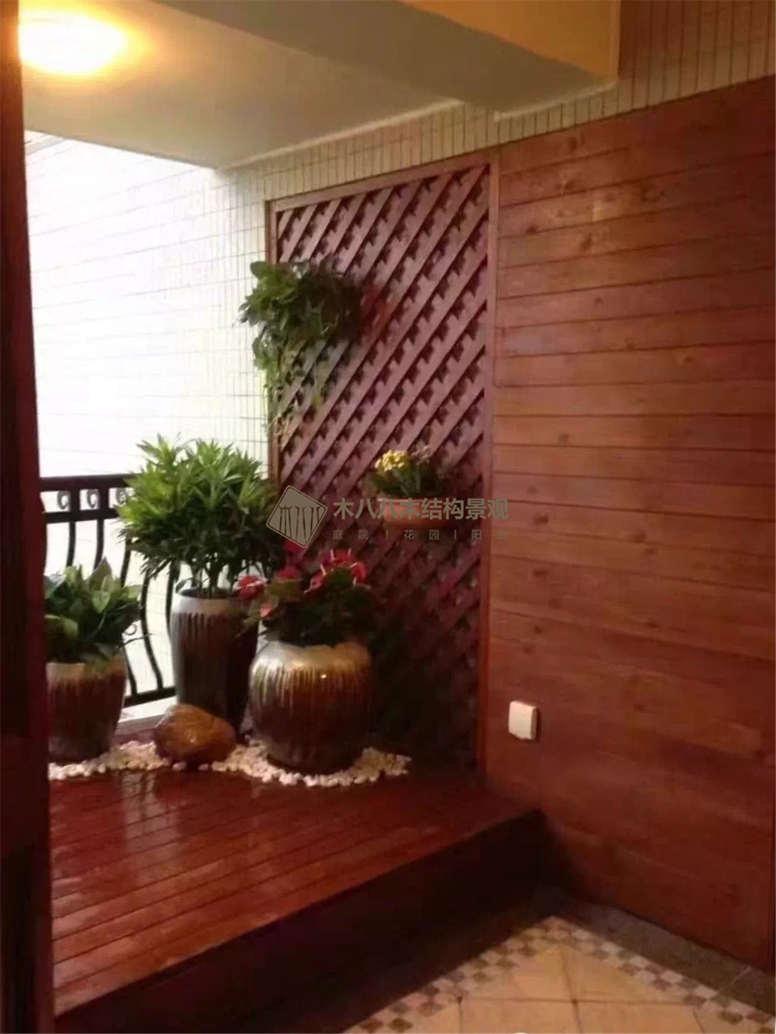 供應(yīng)陽臺景觀花園陽臺施工陽臺地板 木八八陽臺地板 木八八花園木-陽臺景觀