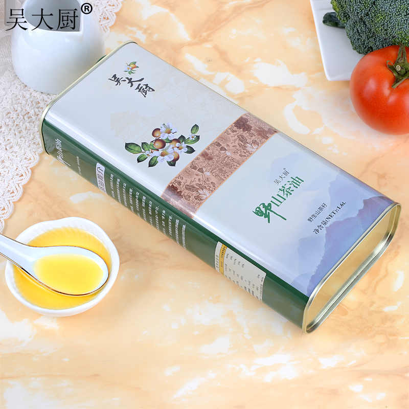 吳大廚山茶油1.6l冷榨冷提茶籽油食用油月子油茶油 吳大廚茶油