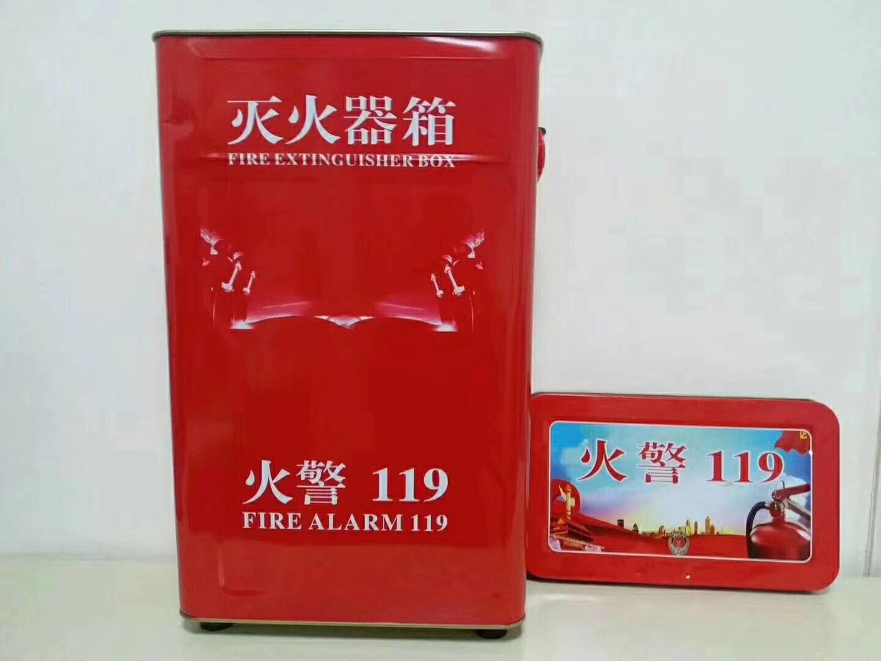 滅火器箱4kg干粉2只裝不銹鋼