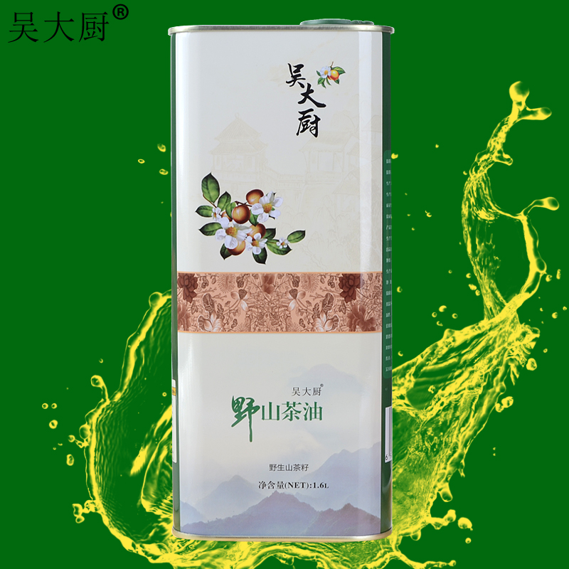 吳大廚山茶油1.6l冷榨冷提茶籽油食用油月子油茶油 吳大廚茶油