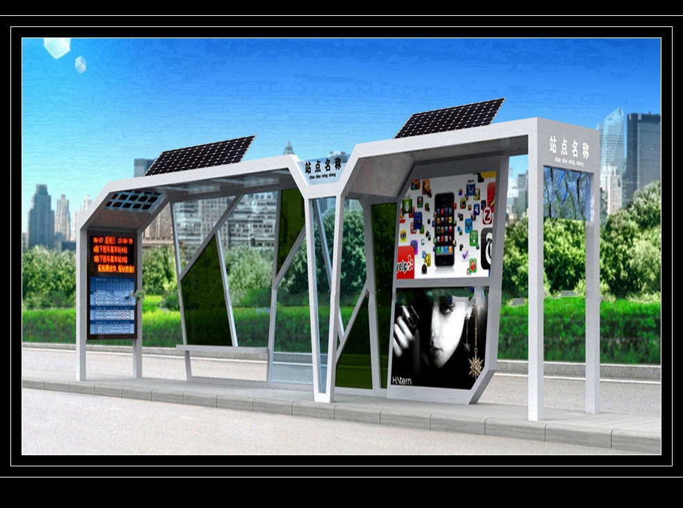 專業(yè)設(shè)計制作 公交站臺候車亭、公交站臺、不銹鋼候車亭