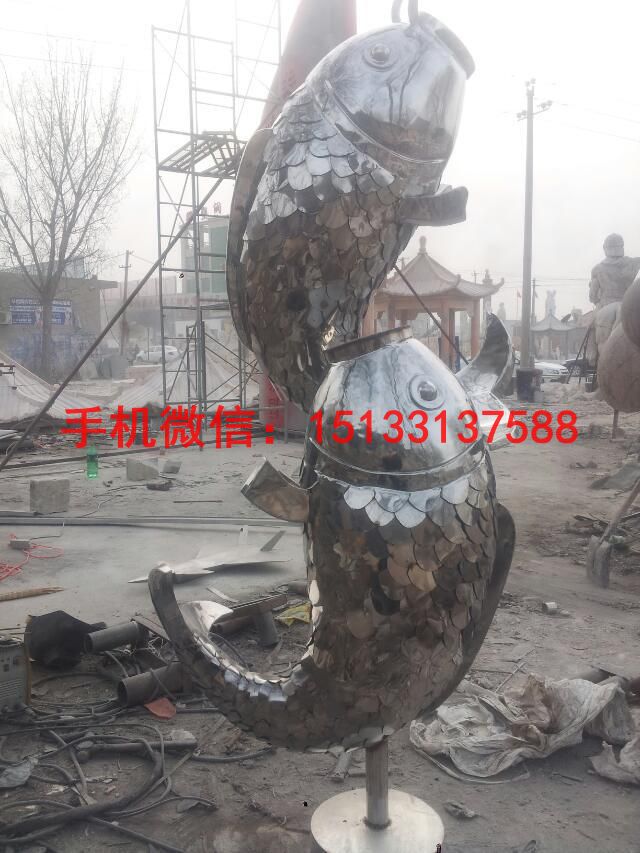 鯉魚不銹鋼雕塑 動物不銹鋼雕塑