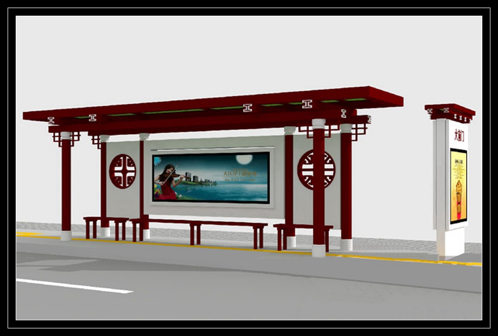 金德 仿古候車亭、古典候車亭、不銹鋼候車亭、宣傳欄廠家