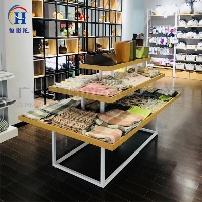 恒峪龍名創(chuàng)貨架廠家直銷，飾品貨架中島三層流水臺(tái)