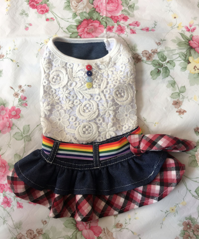 蕾絲牛仔格子裙 供應(yīng)寵物衣服蕾絲牛仔格子裙現(xiàn)貨批 供應(yīng)寵物衣服蕾絲牛仔裙現(xiàn)貨批發(fā)