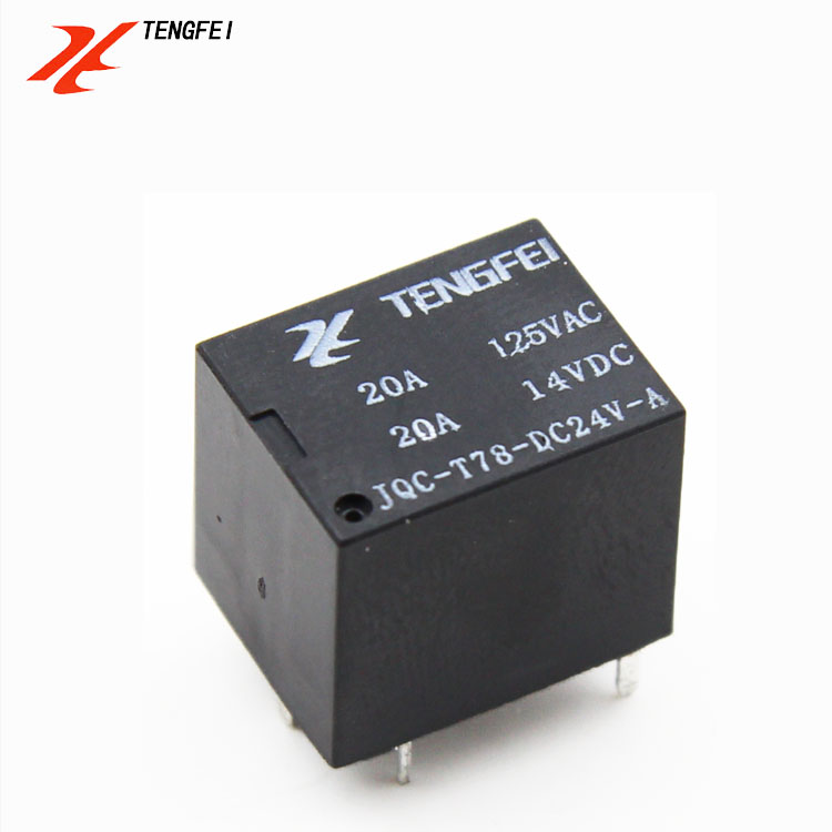 騰飛廠家t78繼電器24v SRA-24VDC-CL防盜報警器繼電器4腳20A直流