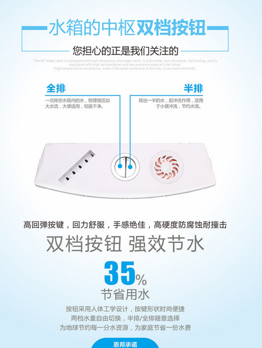 蹲便器水箱通用雙按廁所水箱塑料馬桶水箱