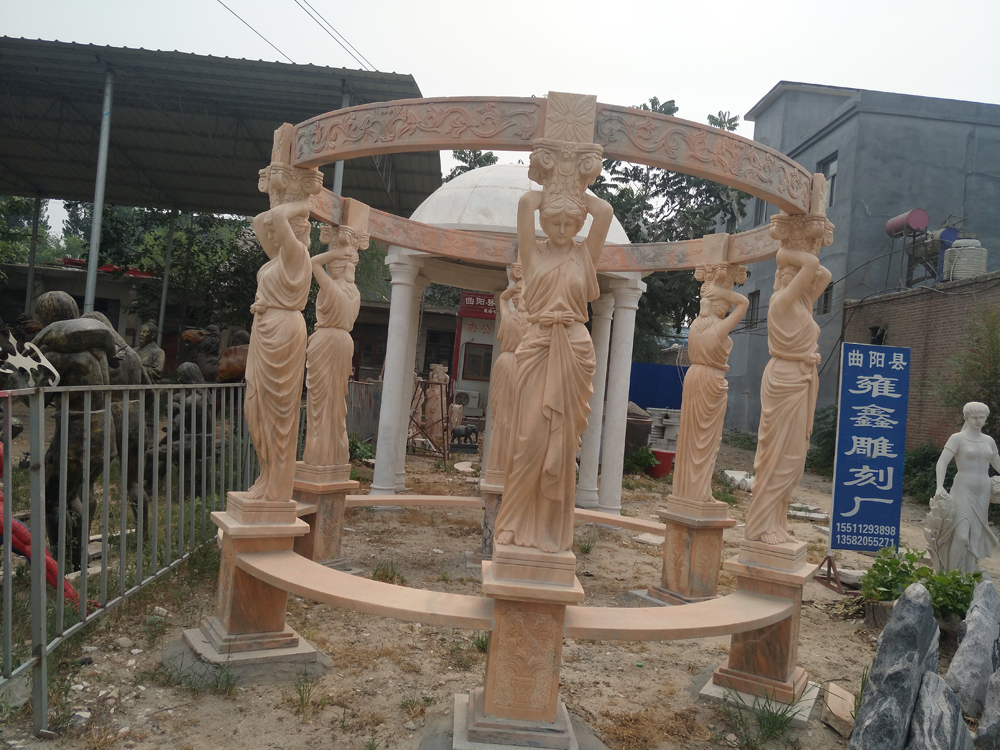 晚霞紅涼亭石雕西方?jīng)鐾さ袼?  title=