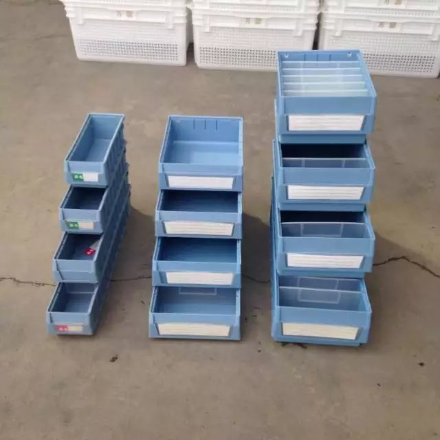 PP原料分隔零件盒斜口可插隔片塑料原件盒分隔式塑料零件盒廠直銷