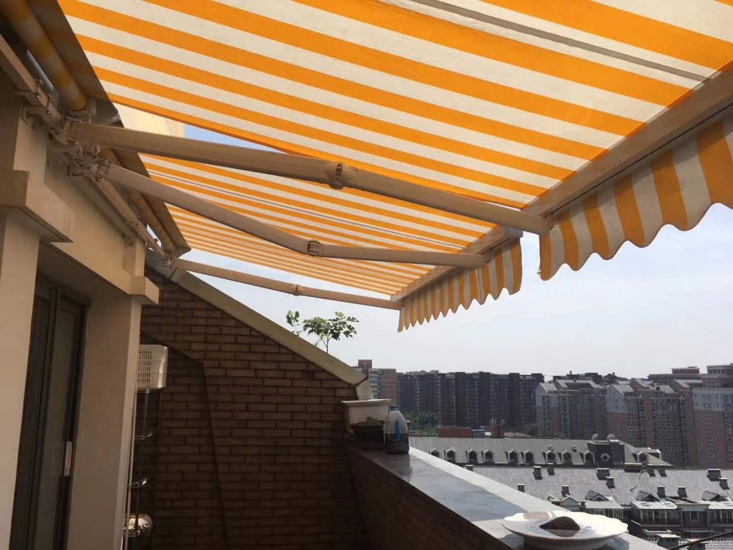 北京戶外遮陽棚定制商業(yè)街法式棚咖啡廳固定裝飾棚店鋪伸縮棚雨棚