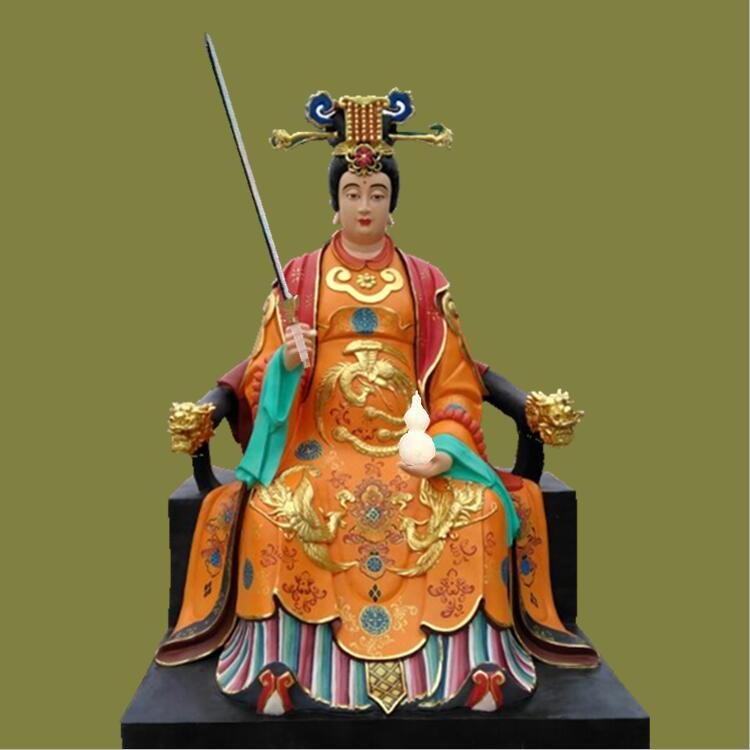 河南云峰大型玻璃鋼雕塑廠十二老母神像廠家 九龍圣母 九天玄女佛像寺廟佛像