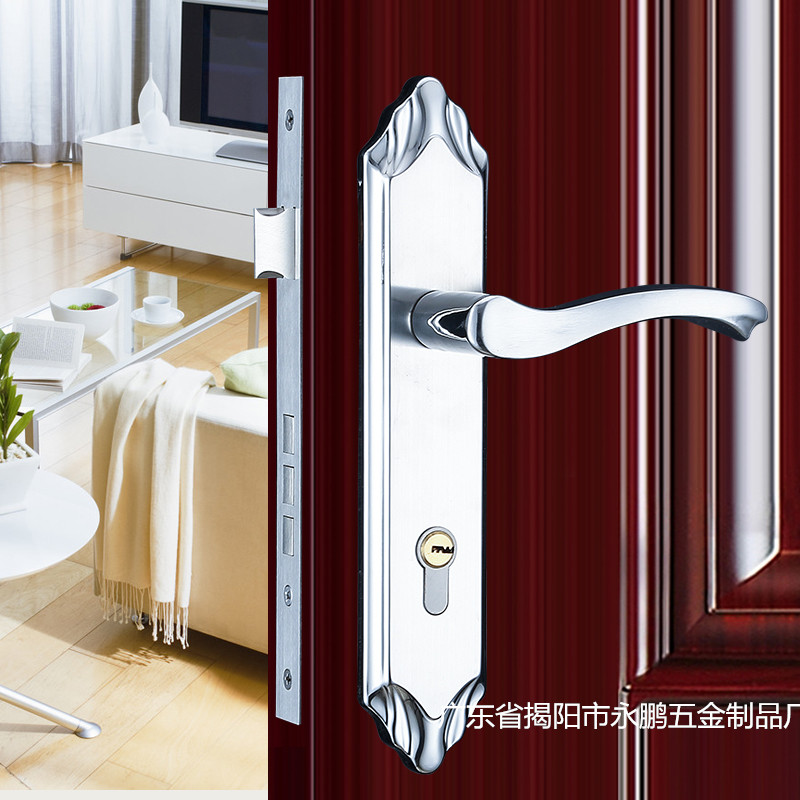 304不銹鋼入戶把手鎖歐式室內鎖具房間實木門鎖機械門鎖執(zhí)手鎖