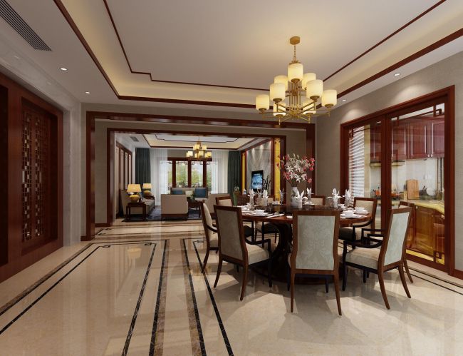 中式風格裝修效果圖-南京龍發(fā)裝飾-新房中式風格設(shè)計方案