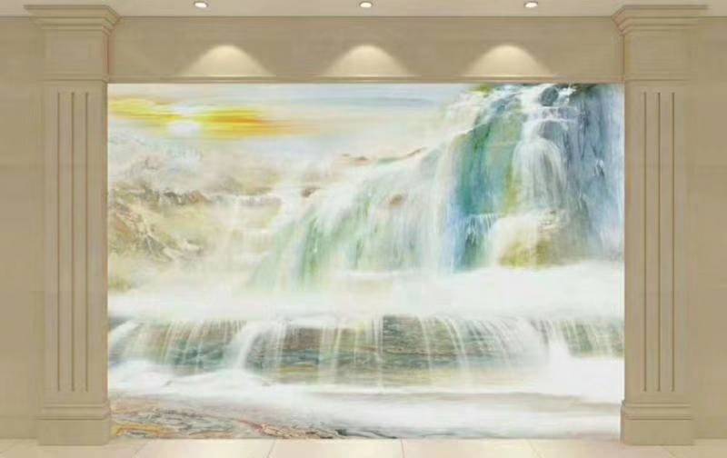 仿大理石背景墻裝飾|石塑水轉(zhuǎn)印整體背景|長沙大理石背景墻