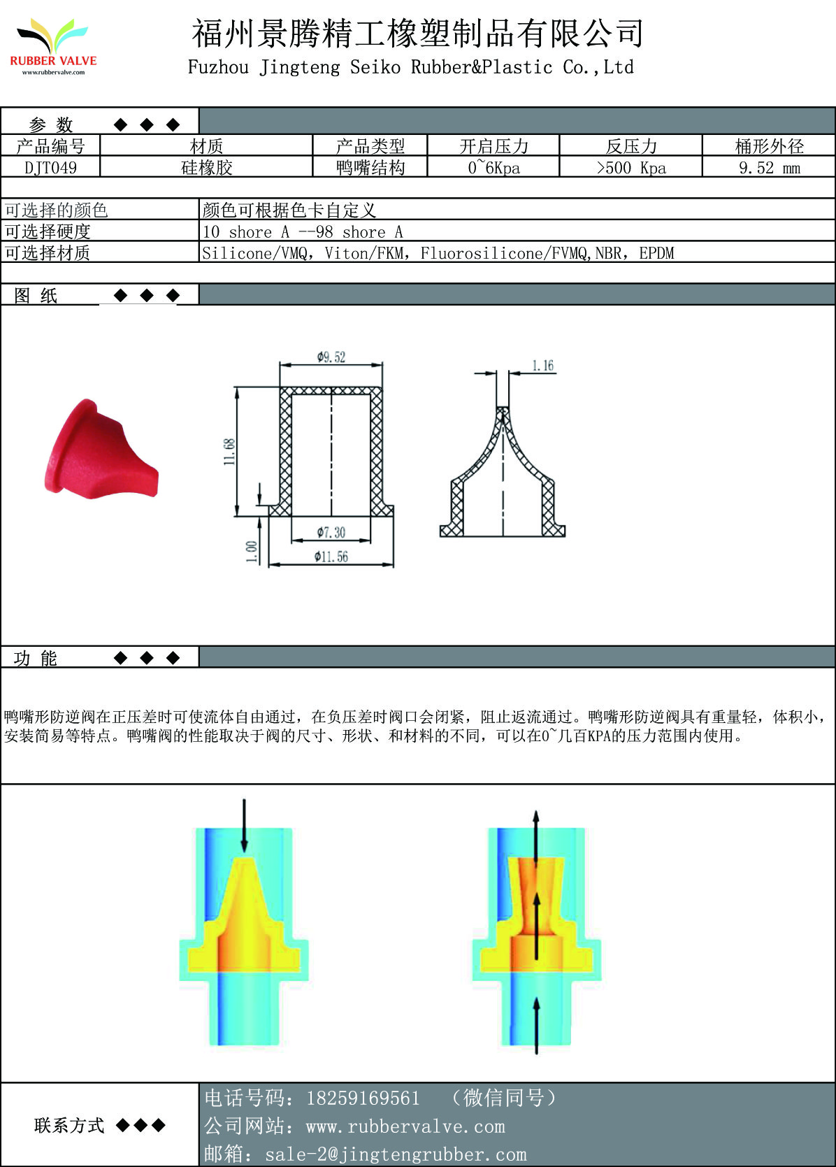低壓微型單向閥 橡膠 硅膠逆止閥 鴨嘴逆止閥