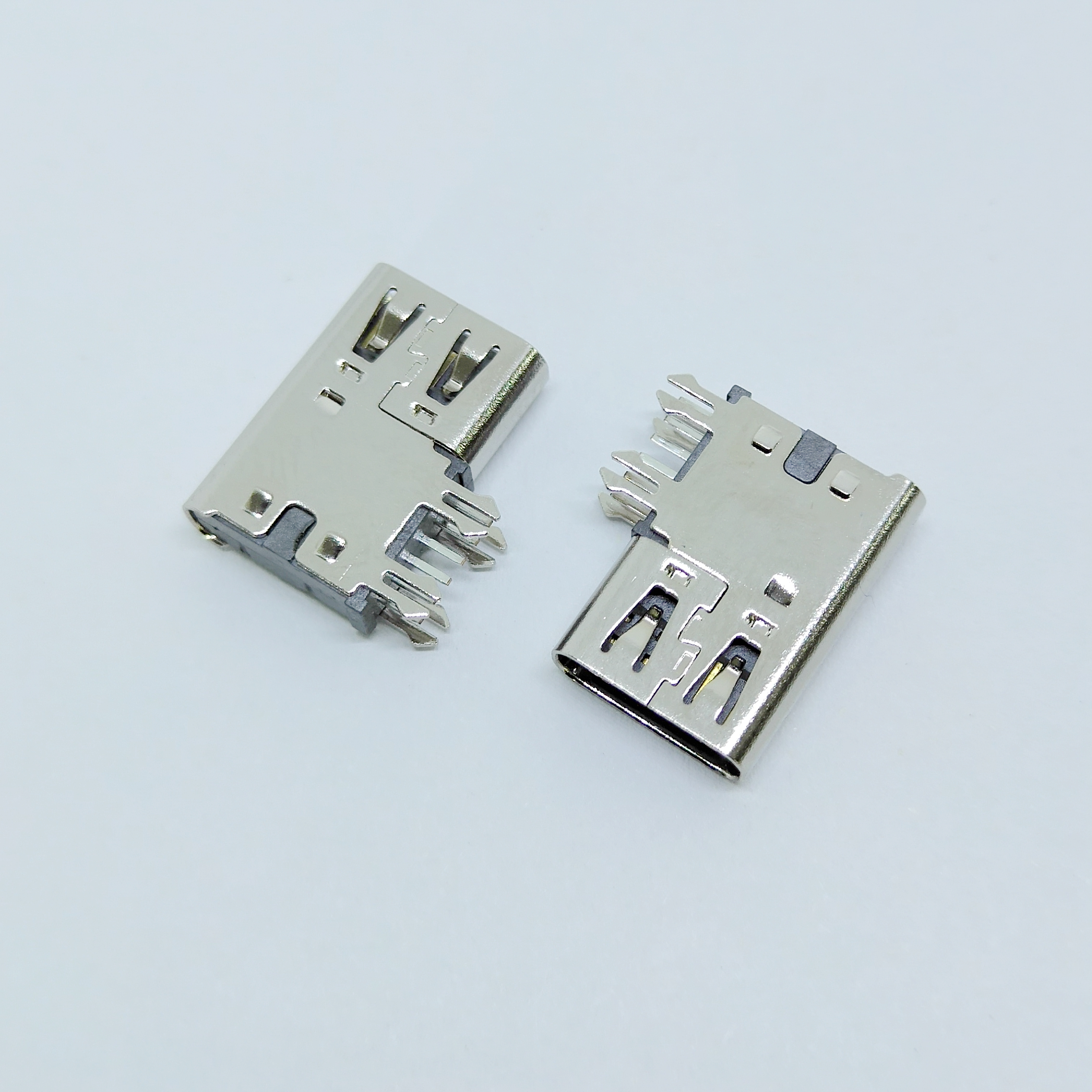 Type-c 6P側(cè)插母座 側(cè)立式插板 90度加長外殼 簡易側(cè)插