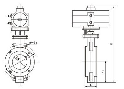 不銹鋼氣動對夾硬密封蝶閥D673H、氣動對夾硬密封蝶閥、不銹鋼氣動對夾式硬密封蝶閥