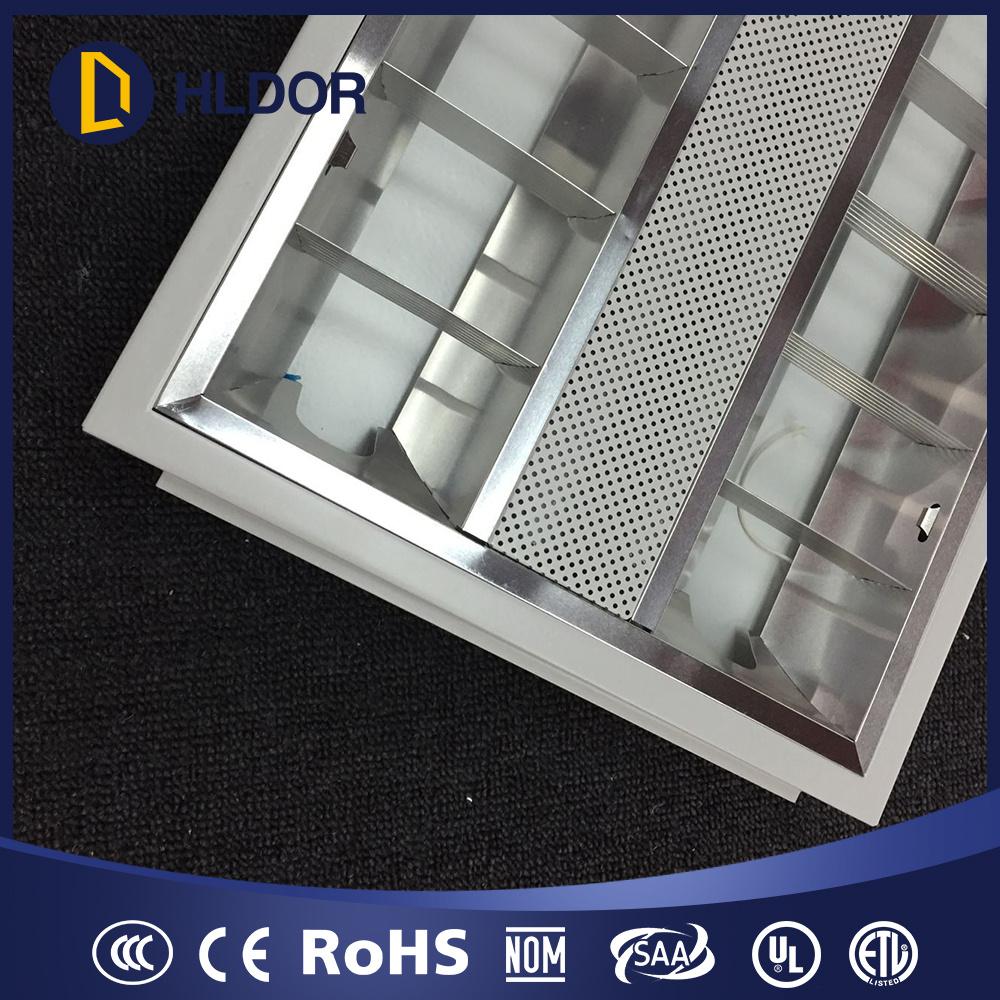 定制辦公照明 帶T5熒光燈管嵌入DALI調(diào)光T5帶篩網(wǎng)啞光鋁燈盤