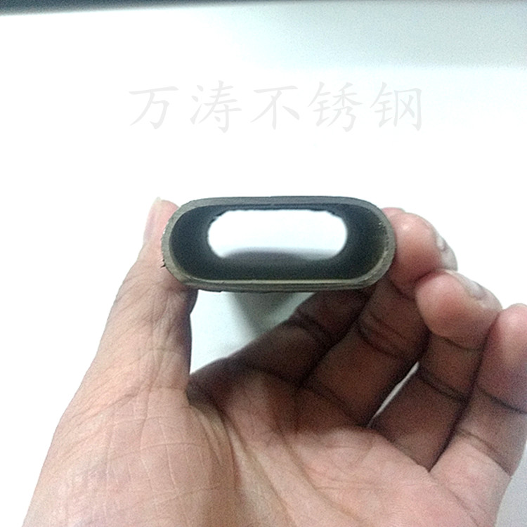 不銹鋼平橢圓管 304扁圓管定制 護欄扶手面管拉絲面201材質定做加工現貨