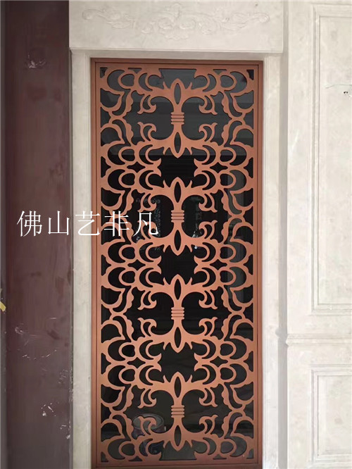 桂林市古銅色拉絲多色金屬雕刻屏風(fēng) 玫瑰金鋁板屏風(fēng)
