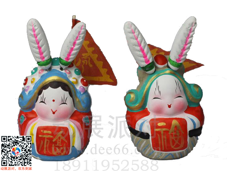 北京兔兒爺現(xiàn)場diy手繪 北京兔兒爺現(xiàn)場diy手繪 兒童畫兔爺兒老北京民間特色手工