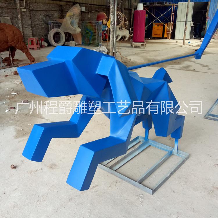 玻璃鋼抽象切面狗幾何面狗動物雕塑商場美陳辦公室廣場景觀擺件