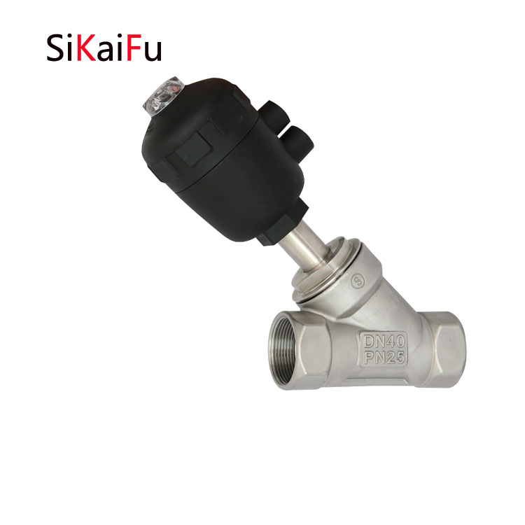 sikaifu角座閥廠家直銷 DN25氣動(dòng)角座閥 不銹鋼Y型截止閥