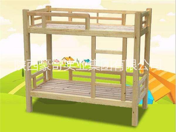 陜西廠家直銷幼兒園兒童實(shí)木雙層床