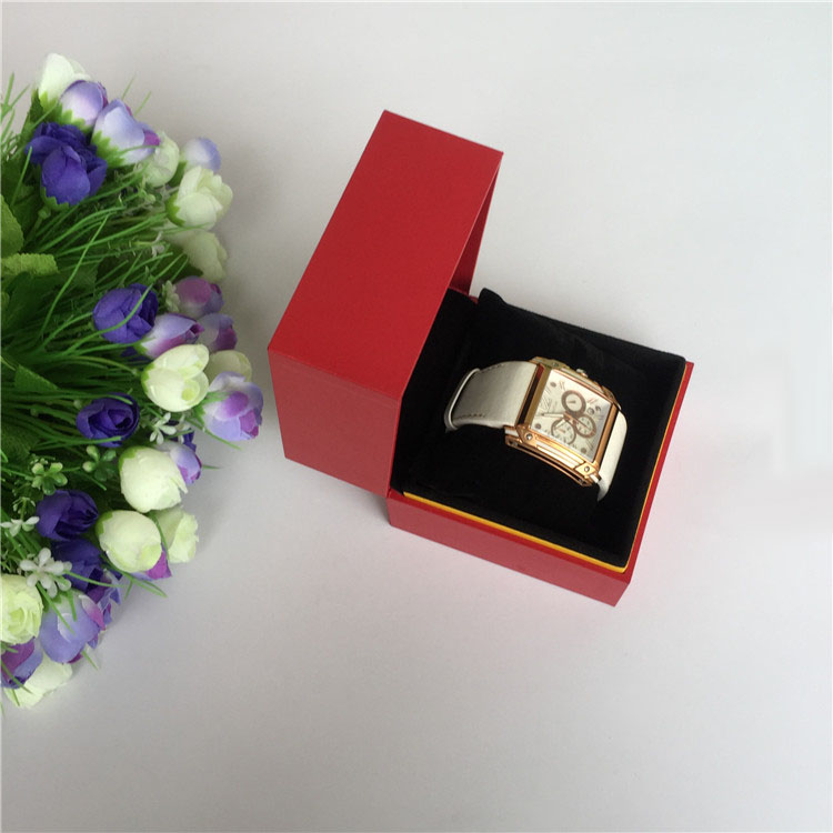 單只手表包裝盒 充皮紙手表包裝盒紅色翻蓋表盒*名表盒定制