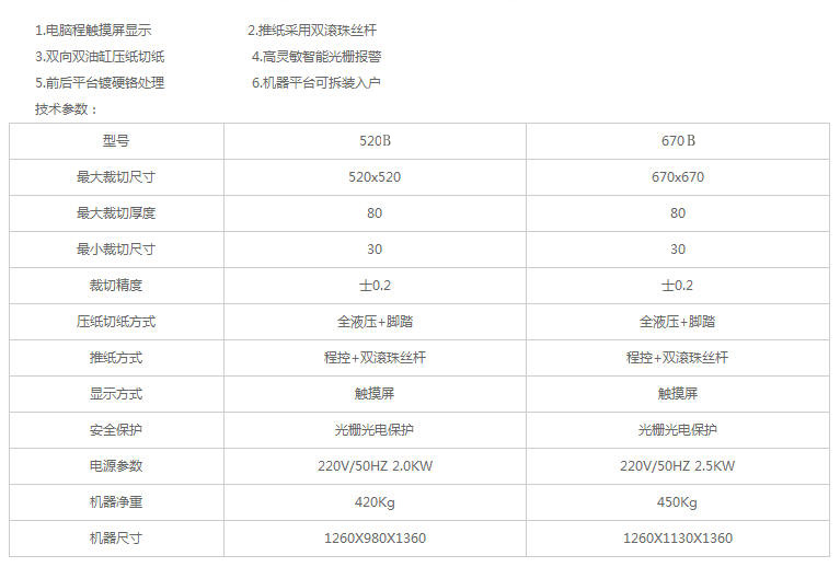 印后液壓切紙機(jī) D520B