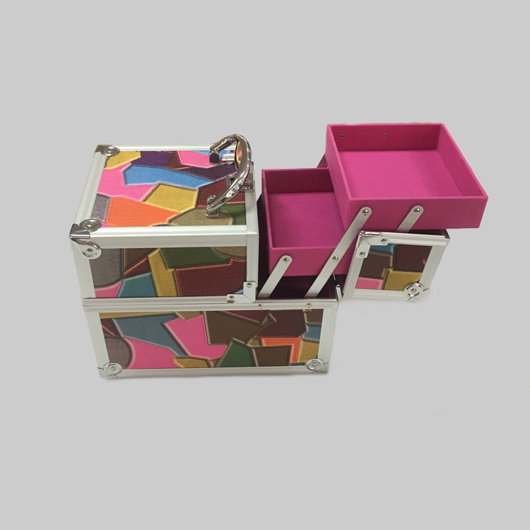 化妝箱 鋁制化妝箱 手提雙開美容美甲護膚化妝箱外貿(mào)新品