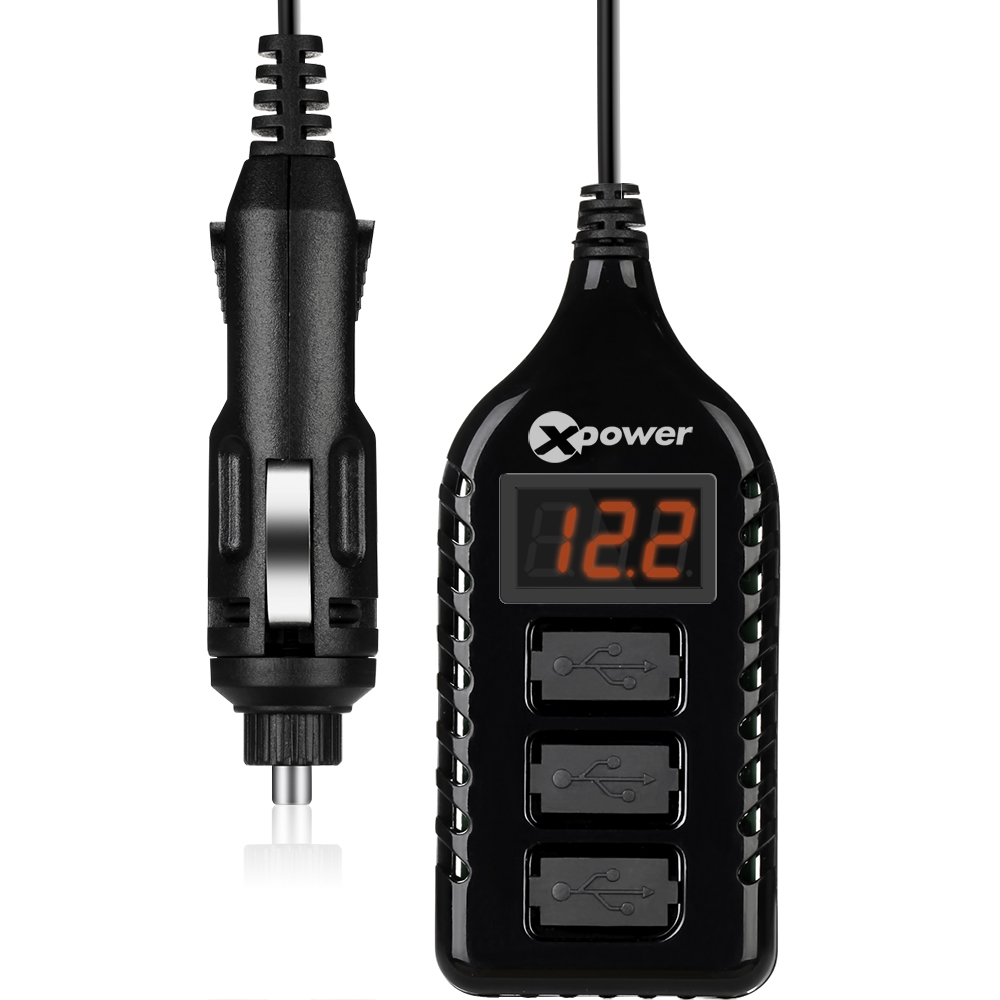 高欣E1納米氧吧車(chē)載充電器 數(shù)顯電壓監(jiān)測(cè) 3USB 手機(jī)*車(chē)充 高欣E1車(chē)載充電器
