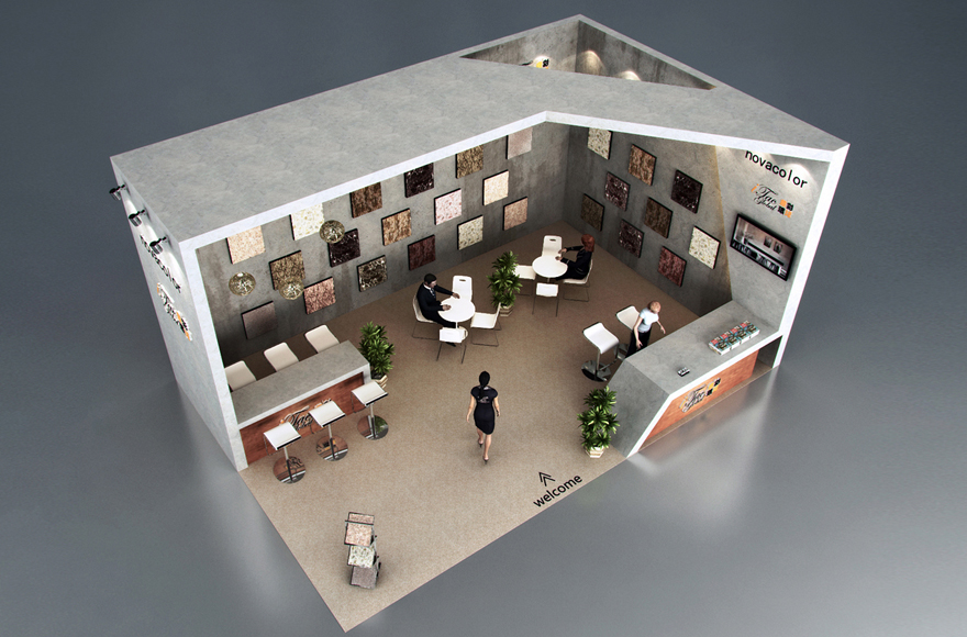 五金建材展位申請  展臺3D模型  廣州五金建材展位搭建0元設計