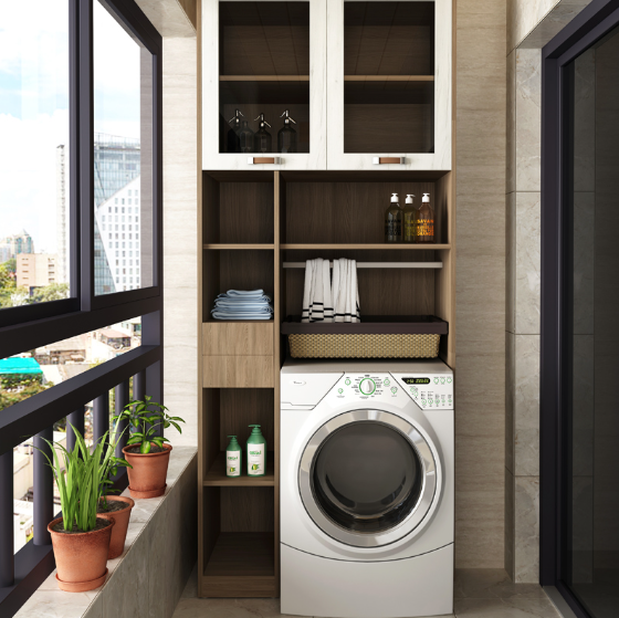 麗維家一米陽(yáng)光全屋定制陽(yáng)臺(tái)柜告訴你，怎樣裝修才能最省空間？