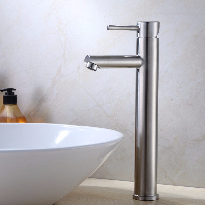 臺上盆直嘴面盆龍頭 臺上盆直嘴龍頭 304不銹鋼面盆龍頭