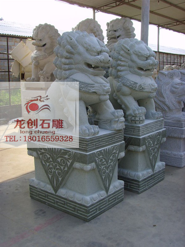 石獅子廠家 花崗巖北京獅定做 2米石獅子價格
