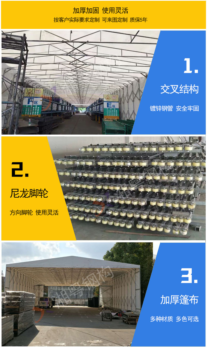廠家直銷伸縮遮陽篷60mm鍍鋅鋼管伸縮雨棚帳篷