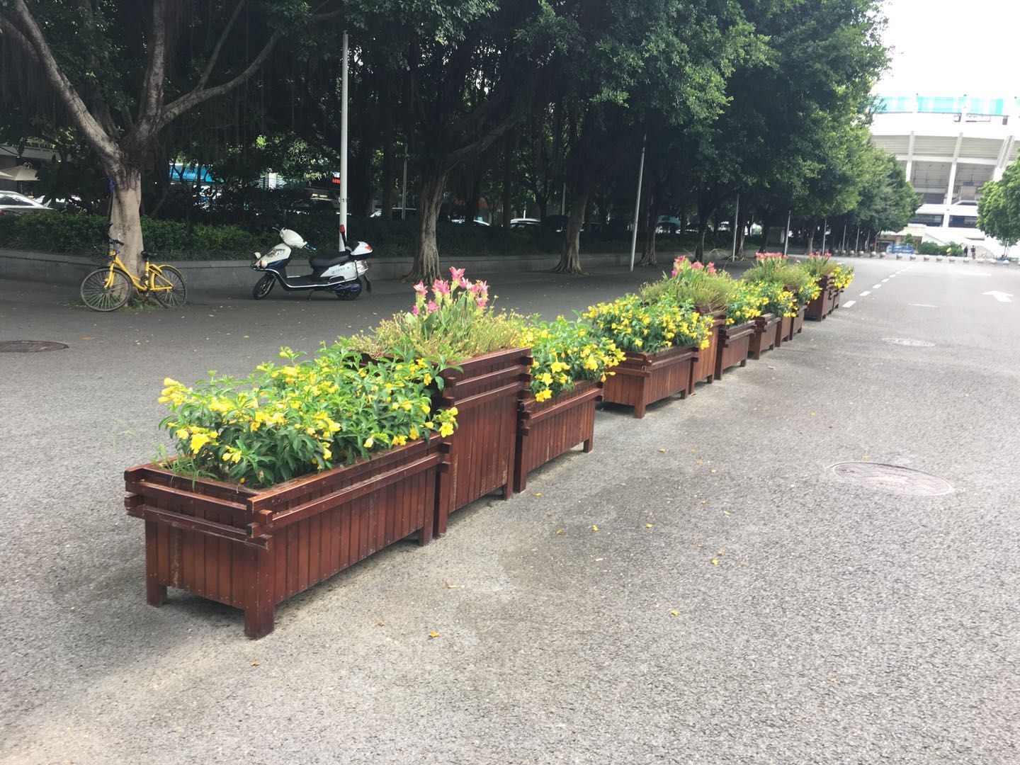 新款上市防腐木花箱花槽 防腐木組合花盆